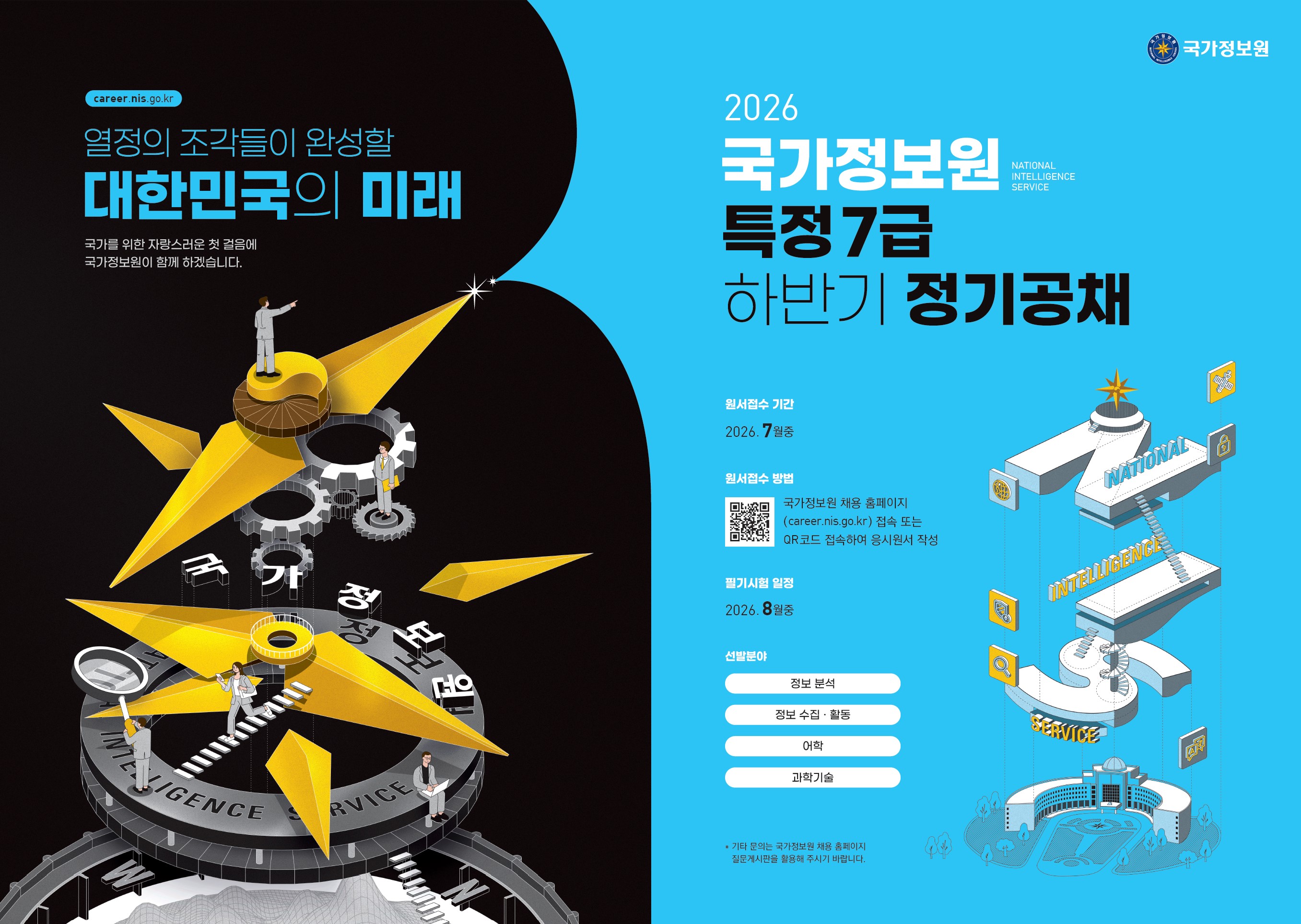 2026 국가정보원 하반기 정기공채 모집 및 채용설명회 첨부 이미지